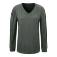 thumbnail image 6 of Women's Oversized Knit Thin Puff Sleeve Long Sleeve Loose Comfortable T-Shirt Top, 6 of 8