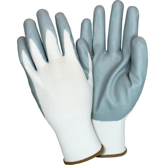 Safety Zone Gray/White Coated Knit Gloves