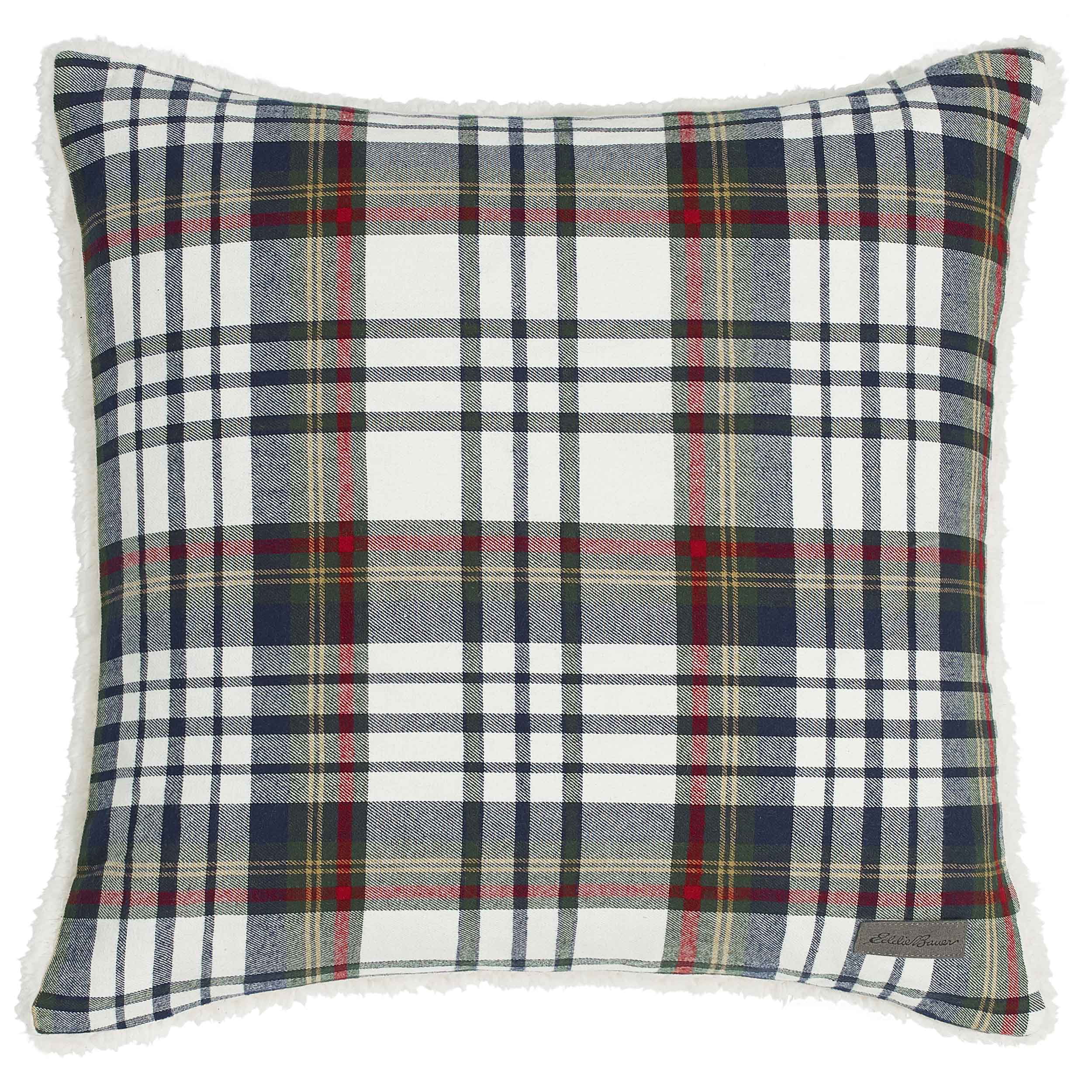 Eddie Bauer Home Lodge Grey Plaid Throw Pillow 20 x 20 