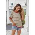 thumbnail image 3 of Zeagoo Womens Tops Casual Oversized Short Sleeve Sweatshirt Summer Striped Shirt Crewneck Pullover Loose T Shirts, 3 of 9