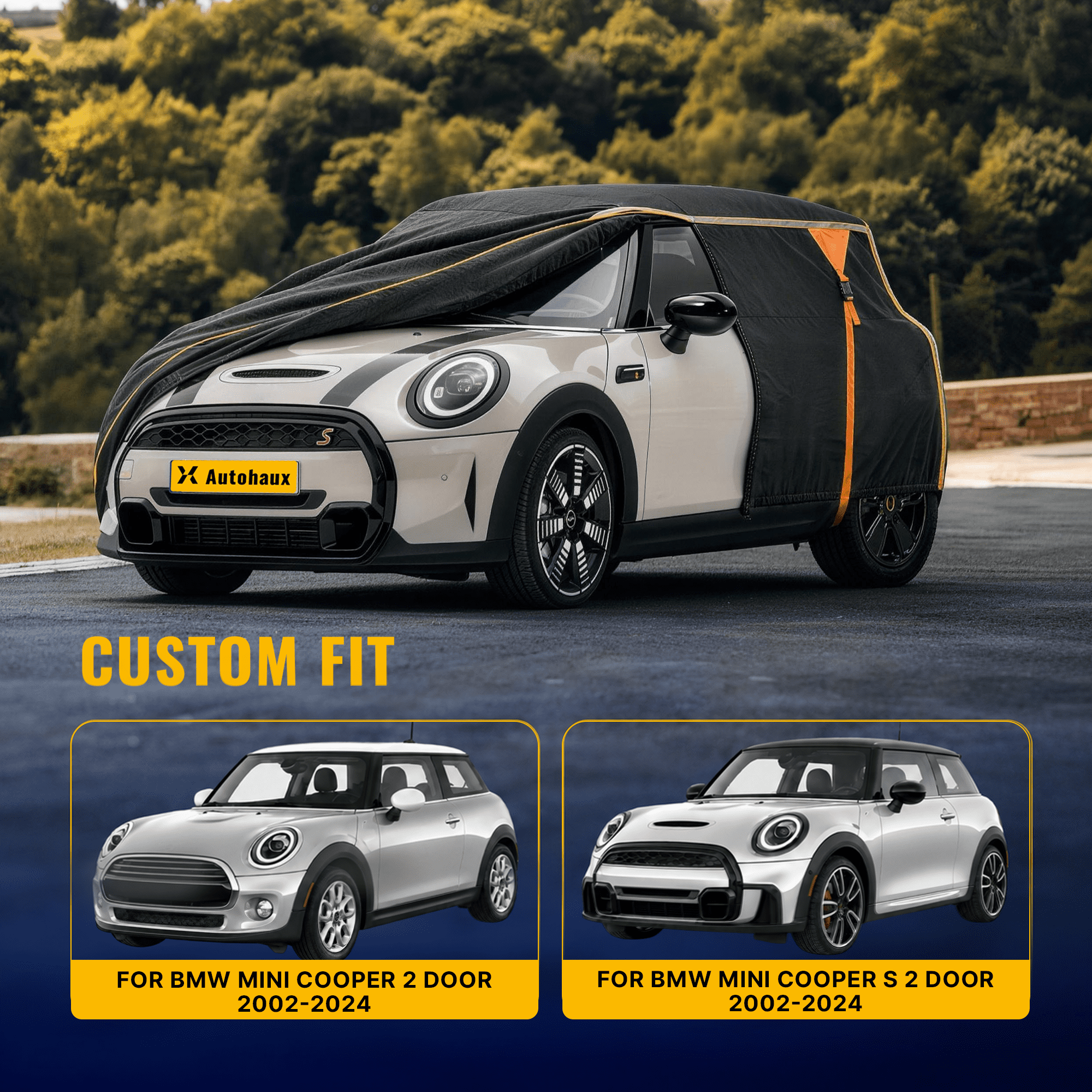 Unique Bargains 210D-PU Outdoor Car Cover for BMW Mini Cooper S 2 Door 2002-2024