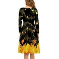 thumbnail image 3 of FKELYI Thanksgiving Women Dress Size 4XL Lightweight Women's Casual Dresses Fall Comfy Music Maple Leaves Women Long Sleeve Dressy Tops, 3 of 4