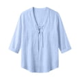 thumbnail image 5 of Men's Lace-Up Solid Color Mid-Sleeve Casual T-Shirt, 5 of 5