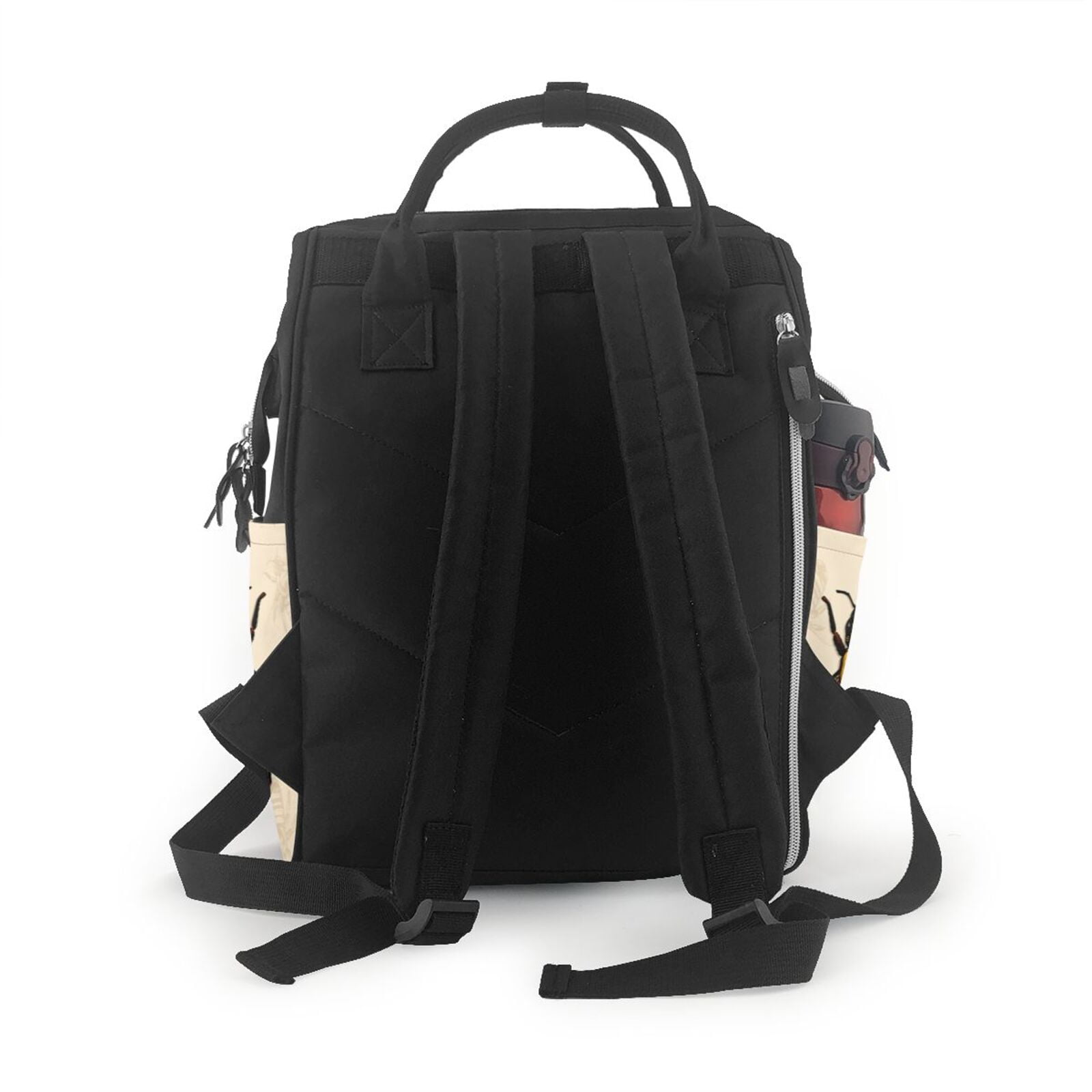 Fuzoiu Honey Bee Print Diaper Bag Backpack,Baby Essentials Travel Tote,Multi function Waterproof Diaper Bag, Travel Essentials Baby Bag - Unisex