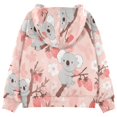thumbnail image 2 of Kids' Hooded Pullover Sweatshirt Casual Tops Long Sleeve Print Hoodies Pocket Koala and Strawberry Pattern, 2 of 9