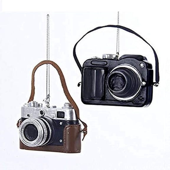Kurt Adler Classic/Digital Camera Ornament, 2 Assorted