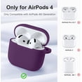 thumbnail image 2 of Comvin Compatible With Apple Airpods 4 Case Cover for Women Men, Silicone, Purple, 2 of 8