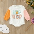 thumbnail image 2 of MIASHUI Baby Clothes Boys Girls Easter Long Sleeve Cartoon Rabbit Printed Pullover Romper Sweatshirt Bodysuits,White,6-12 Months, 2 of 6