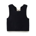 thumbnail image 2 of aturustex Women's Basic Knit Waistcoats Ladies Crew Neck Slim Tank Tops Bow Tie Back Sweater Vest Fashion Cozy Casual Blouses Daily Spring Fall Clothes Streetwear, 2 of 8