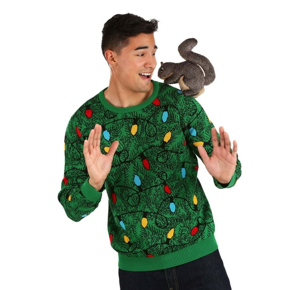 Adult 3D Squirrel in the Christmas Tree Unisex Ugly Sweater
