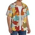 thumbnail image 4 of Disketp Men's Hawaiian Fall Maple Leaves Print Shirts Button Down Holiday Beach Shirts-Large, 4 of 7