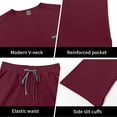 thumbnail image 4 of Niaahinn Scrubs for Women Set - V-Neck Top & Elastic Waist Pants for Nursing Uniforms with 7 Pockets, 4 of 7