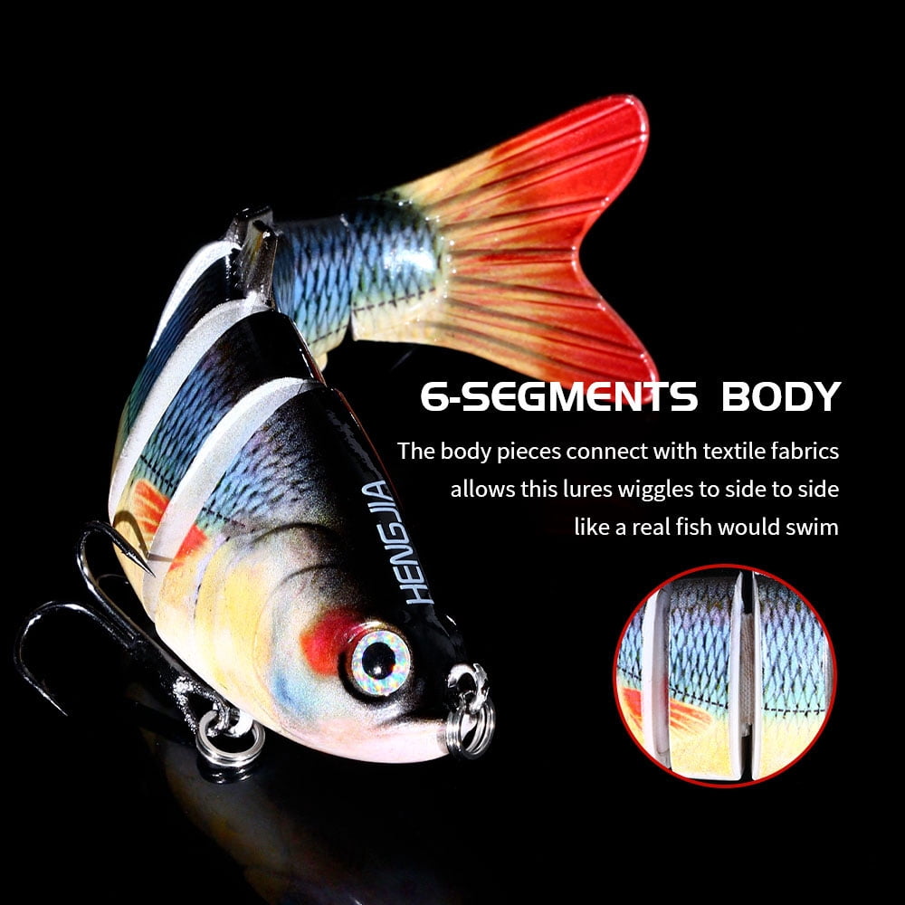 HENGJIA Fishing Lures 20pcs Multi Jointed Fish Fishing Kits Slow Sinking Lifelike Swimbait Freshwater and Saltwater for Trout Bass Lures, 3.93"/0.63oz