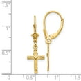 thumbnail image 4 of Primal Gold 14 Karat Yellow Gold Mini Cross with Heart Leverback Earrings, 4 of 4