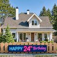 thumbnail image 6 of Neon Style Happy 24th Birthday Banner Backdrop Background Party Decoration Photography Props Birthday Party Supplies Photo Booth Decorations, 6 of 7