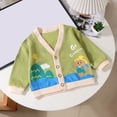 thumbnail image 2 of YunPes Baby Girls Cute Knit Cardigan Long Sleeve V Neck Rabbit Graphic Printed Sweaters Fall Winter Outerwear Birthday Jacket Coat, 2 of 9