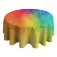 thumbnail image 4 of Rainbow Tie Dye Ink Pattern Round Tablecloth 60"x60",Wrinkle Wipeable Table Cloth for Kitchen Dining Room Picnic Patio Party, 4 of 6