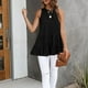 thumbnail image 5 of Camisas sin mangas casuales camiseta sin mangas con estilo para mujer dobladillo con volante transpirable tipo suelto simple para la escuela ANGGREK Otros, 5 of 6