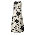 thumbnail image 6 of VBVC Women's Floral V-Neck Maxi Dress,Sleeveless Button Detail Flowy Dress For Women,Ladies Summer A-Line Beach Boho Sundress with Pockets,Beige,S-5XL, 6 of 6