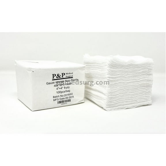 Gauze Surgical Sponges Cotton NON STERILE Woven 8-ply High Grade Quality 4"x4" Class I(a) All Purpose Pads Box of 500