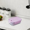thumbnail image 5 of Tunhigl Microwave-Safe Glass Bento Box for Adults & Office Lunch Prep, Heated Meal Container with Fresh-Keeping Lid Pink, 5 of 6