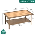 thumbnail image 5 of DEXTRUS Outdoor Wicker Coffee Table Rattan Faux Wood Top Side Table w/Storage for Garden, 5 of 7