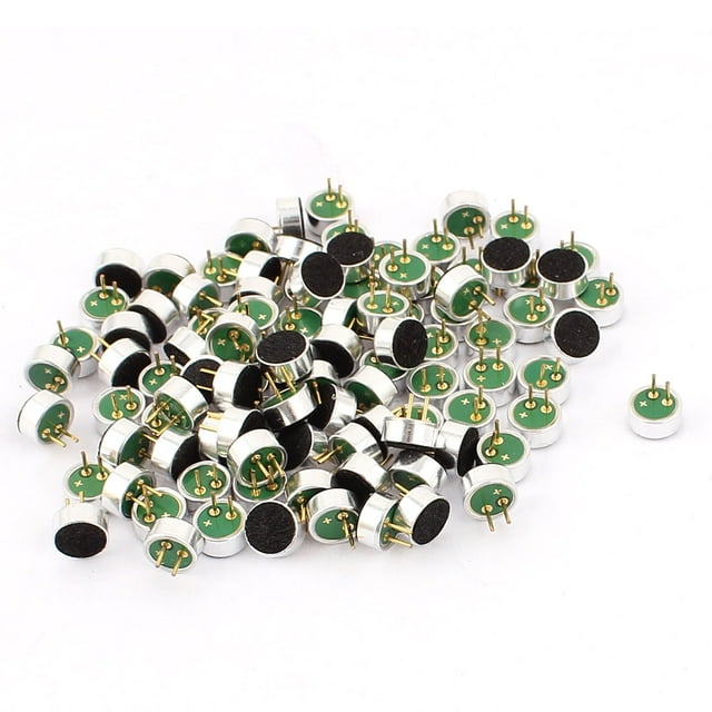 100 piezas de micrófono de condensador electret mini de 6 mm x 2.7 mm con orificio pasante