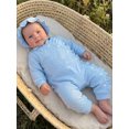 thumbnail image 4 of RUINIXCW Newborn Baby Girl Hospital Coming Home Outfit Infant Baby Girl Spring Fall Winter Clothes Heart Romper Ruffled Trim Jumpsuit Hat 2 Pcs Set, 4 of 9