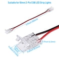 thumbnail image 4 of 8 Pack Extension Wires with Two-side Connectors, for 10mm 2 Pin COB LED Single Color Strip Light, 5.91in 22AWG Extension Wires with Transparent Gapless Solderless Connectors, 4 of 7