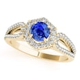 thumbnail image 2 of 1.35 Ct Halo Tanzanite & Diamond Engagement Rings - Bridal Set - 14K Gold, 2 of 4