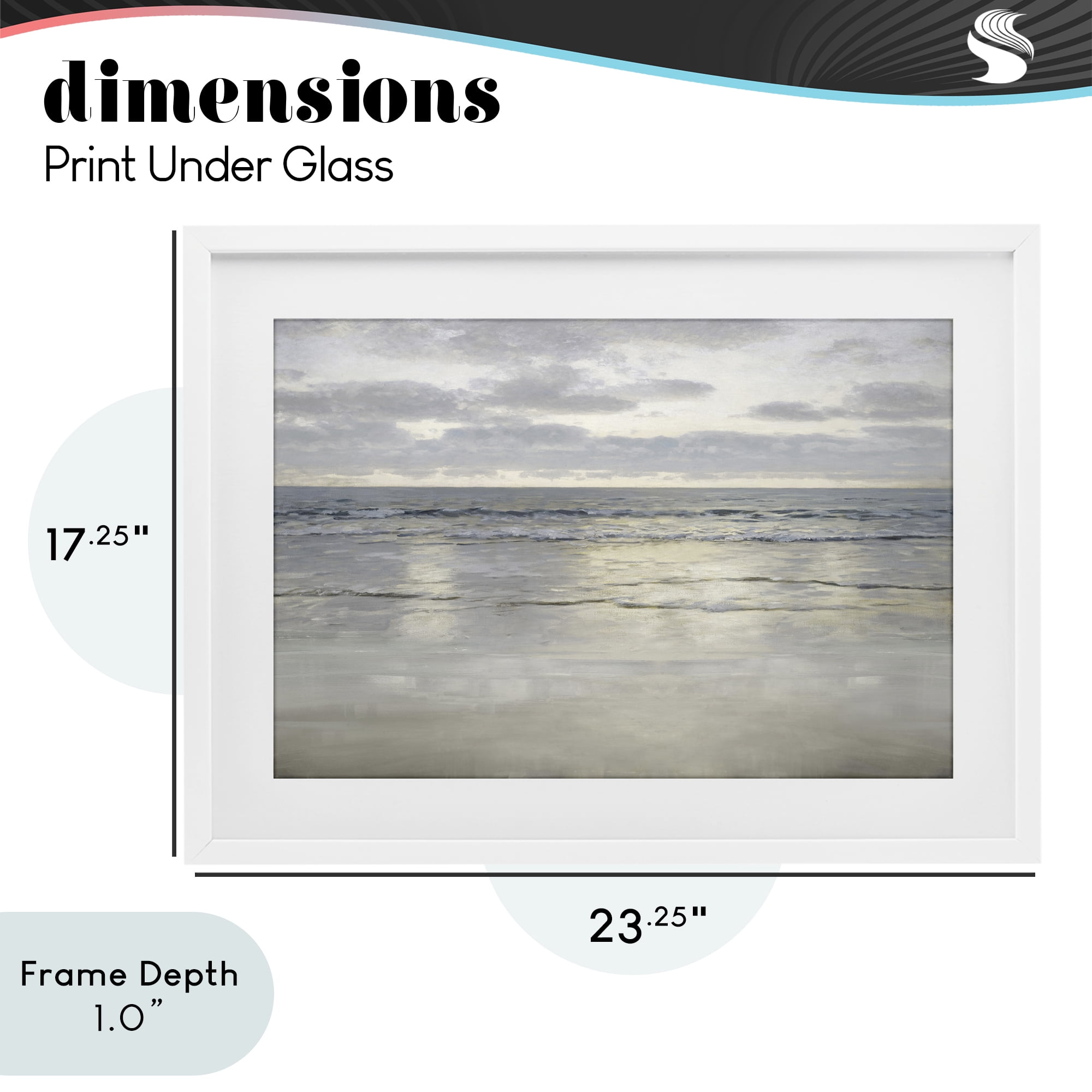 Stupell Industries Sunlight On The Sea White Framed Print Under Glass, design by Christy McKee