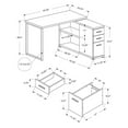 thumbnail image 2 of Monarch Specialties Computer Desk, Home Office, Corner, Left, Right Set-up, Storage Drawers, L Shape, Work, Laptop, Metal, Laminate, White, Grey, Contemporary, Modern, 2 of 3