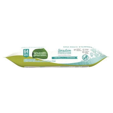 Seventh Generation Free & Clear Baby Wipes, Unscented, 64 Count