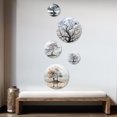 thumbnail image 2 of Designart "Understated Monochrome Tree Grace" Tree Monochrome Round Wall Art Set Of 5 - Green Traditional For Bedroom Wall Art Set, 2 of 6