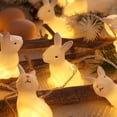 thumbnail image 4 of 10FT 20 Lights LED Easter Bunny String Lights for Patio, Room, and Window Decoration - Battery-Operated Party Pendant, 4 of 5