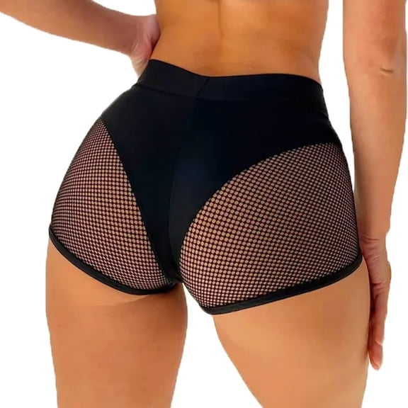 Joernso Women Shorts Solid Color High Waist Skinny Stage Shorts Belly Control Hip Lift Design Running Fitness Shorts