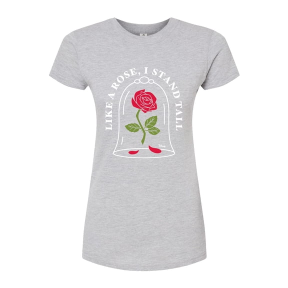 Disney Beauty & The Beast - Like A Rose, I Stand Tall - Juniors Fitted Graphic T-Shirt