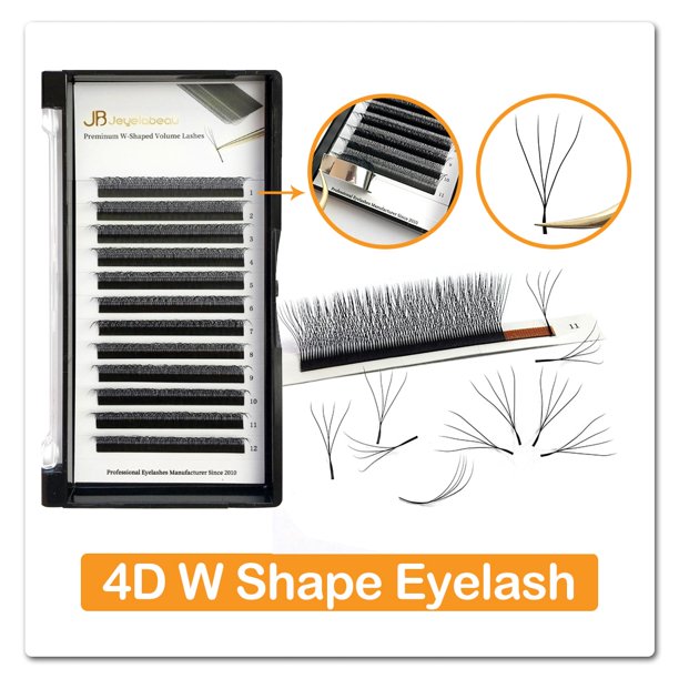 JB Jeyelabeau 3D 4D 5D W Pestañas postizas Curl natural Extensión de pestañas Ventiladores de volumen prefabricados Pestañas Pestañas postizas 6D W cilia Dengxun unisex