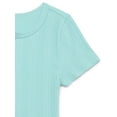 thumbnail image 3 of Wonder Nation Girls Split Neck Top with Short Sleeves, Sizes 4-18, 3 of 3