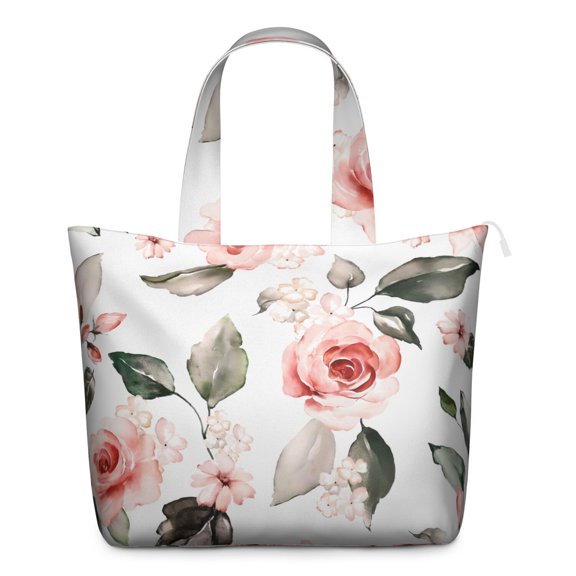 Flower Women's Large Weekend Travel Bag Moving Canvas Handbag Thick Double Layer Beach Weekend Travel Unisex Hospital Maternity Delivery with Toiletry Waterproof