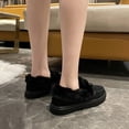 thumbnail image 4 of Botas de nieve de talla grande con boca peluda para mujer, zapatos de invierno con punta redonda y suela gruesa, a la moda, con lazo y relleno de algodón para mujer, 4 of 6