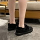 thumbnail image 4 of Botas de nieve de talla grande con boca peluda para mujer, zapatos de invierno con punta redonda y suela gruesa, a la moda, con lazo y relleno de algodón para mujer, 4 of 6