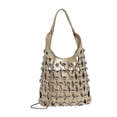 thumbnail image 2 of Bolso de hombro de piel sintética para mujer, ideal para libros, fiestas y revistas. Oro, 2 of 8