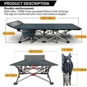 NAIZEA Folding Camping Cots for Adults, Folding Cot Bed Camping Bed Camp Cot Portable Military Cot, Heavy Duty Wide Sleeping Cots with Carry Bag