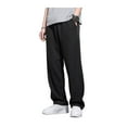 thumbnail image 3 of TNOBHG Solid Color Pants Men's Elastic Waistband Trousers Solid Color Mid-rise Casual Pants with Straight Leg Pockets Breathable Soft Waffle Sports for Men's, 3 of 8