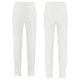 thumbnail image 2 of Aislor Kids Girls Sparkly Figure Skating High Waist Crystals Ice Skating Leggings Practice Pants Size 6-16 White 6, 2 of 7