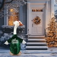 thumbnail image 2 of WKSCLPAI Christmas Porch Goose Outfits Yard Goose Statue Christmas Costume Plush T-Shirt Yard Goose Clothes wih Hat for 17 Inch Goose Statue Patio Garden Outdoor Indoor Decor(Green S), 2 of 6
