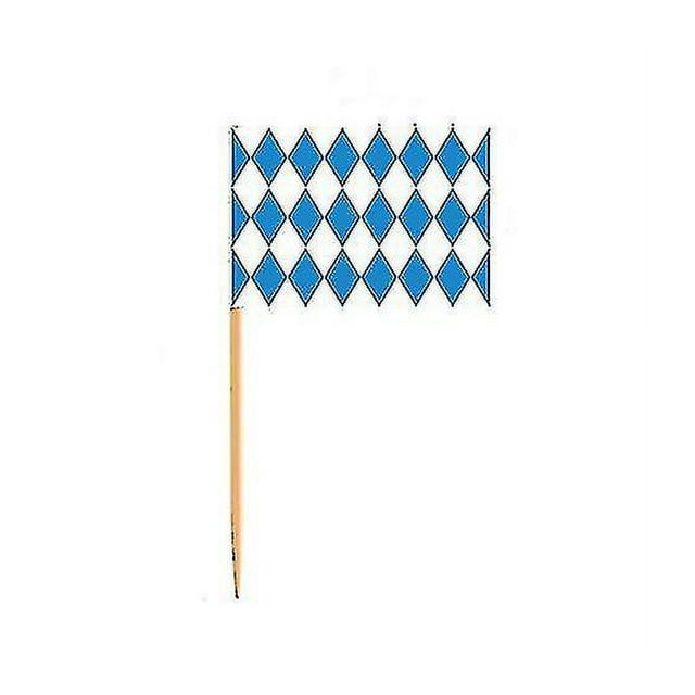 200 Pieces Flags Marking Labels Cupcake Decoration Birthday Party Decoration (blue And White)