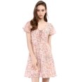 thumbnail image 1 of Vestido de Gasa con cuello En V Allegra K Rosa XL, 1 of 6