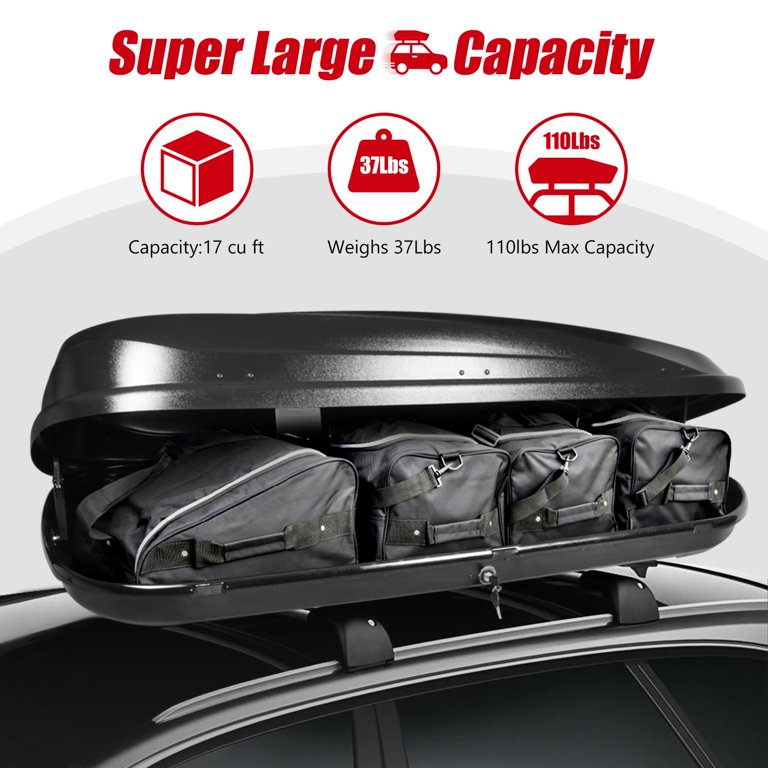 ★送料・関税込★THEAIRTOWN★license cargo pt★ DNA Motoring PT-ZTL-8295-BK Universal SUV Roof Top Cargo